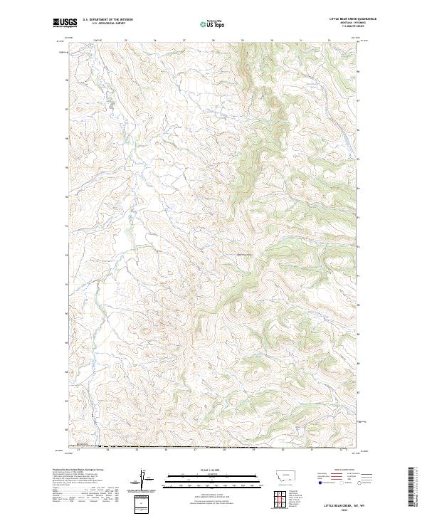 US Topo 7.5-minute map for Little Bear Creek MTWY