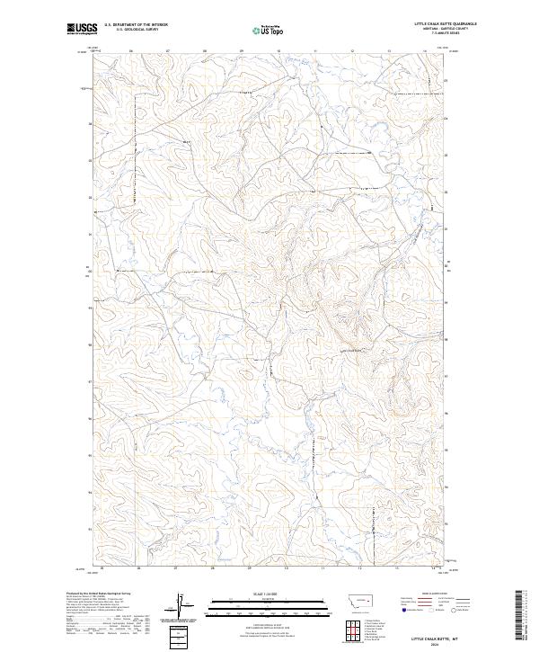 US Topo 7.5-minute map for Little Chalk Butte MT