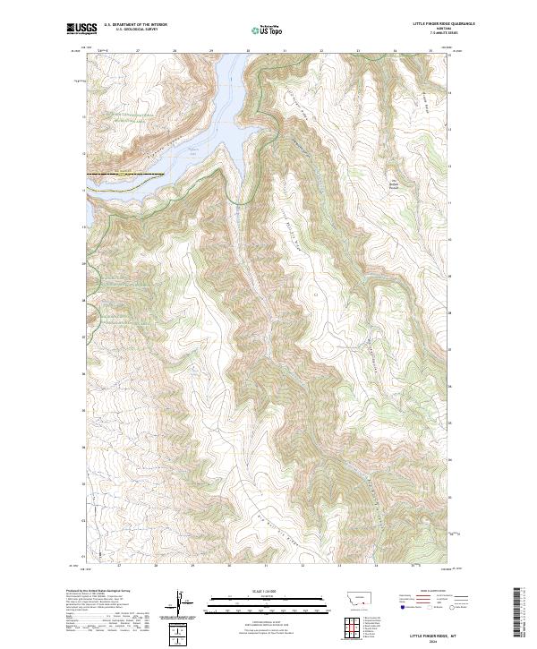 US Topo 7.5-minute map for Little Finger Ridge MT – American Map Store