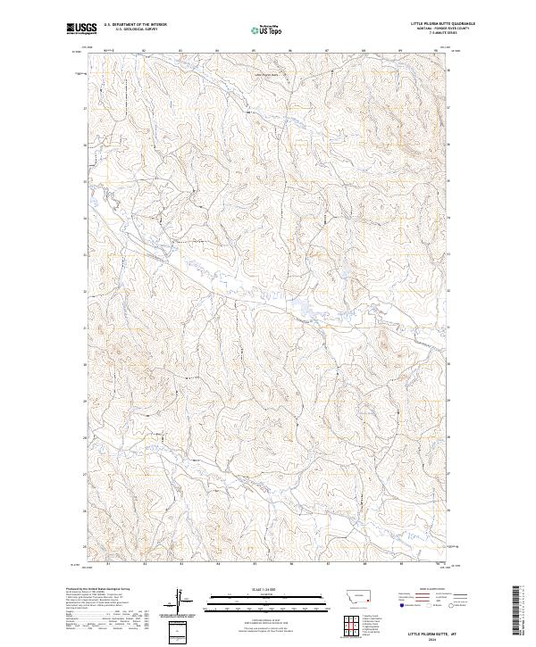 US Topo 7.5-minute map for Little Pilgrim Butte MT