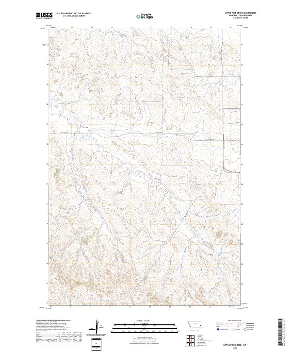 US Topo 7.5-minute map for Little Pine Creek MT