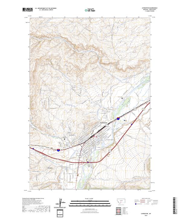 US Topo 7.5-minute map for Livingston MT