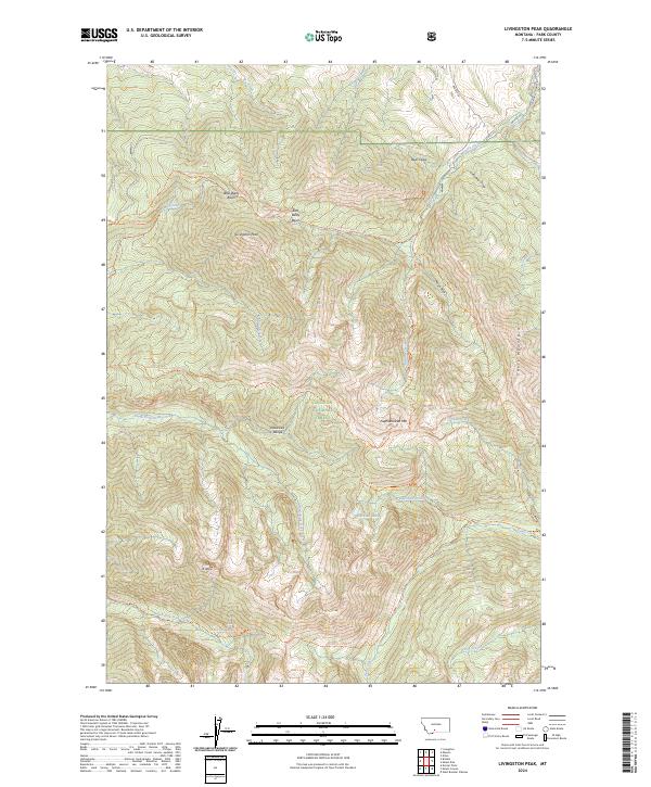 US Topo 7.5-minute map for Livingston Peak MT