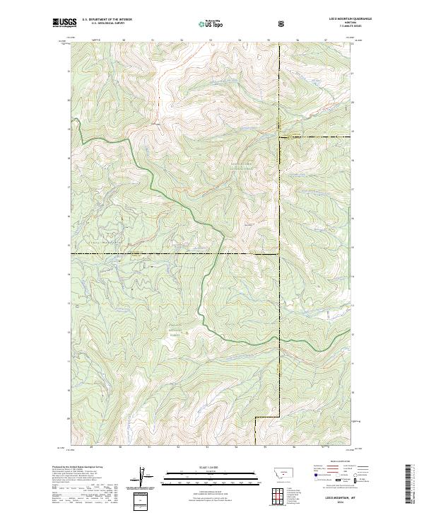 US Topo 7.5-minute map for Loco Mountain MT