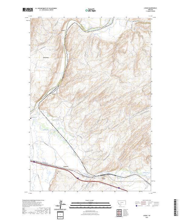 US Topo 7.5-minute map for Logan MT