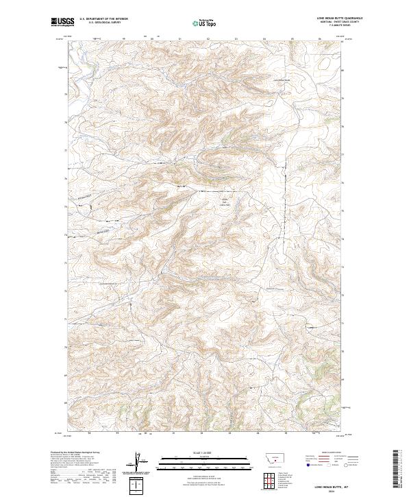 US Topo 7.5-minute map for Lone Indian Butte MT