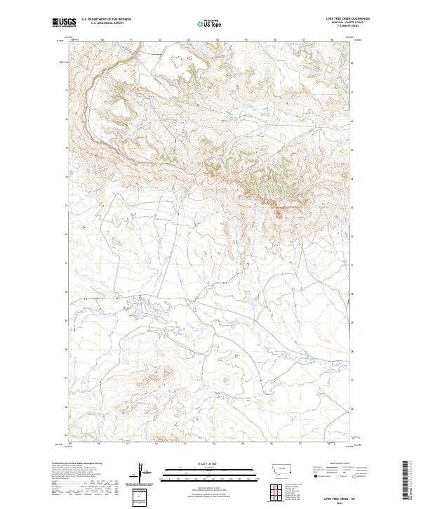 US Topo 7.5-minute map for Lone Tree Creek MT