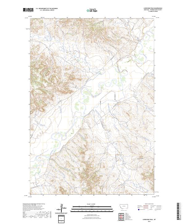 US Topo 7.5-minute map for Lonesome Peak MT
