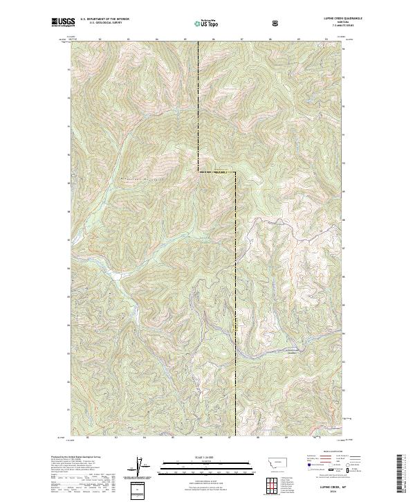 US Topo 7.5-minute map for Lupine Creek MT