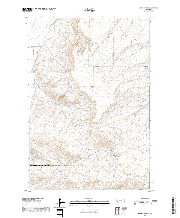 US Topo 7.5-minute map for Madison Plateau MT
