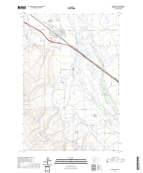 US Topo 7.5-minute map for Manhattan MT