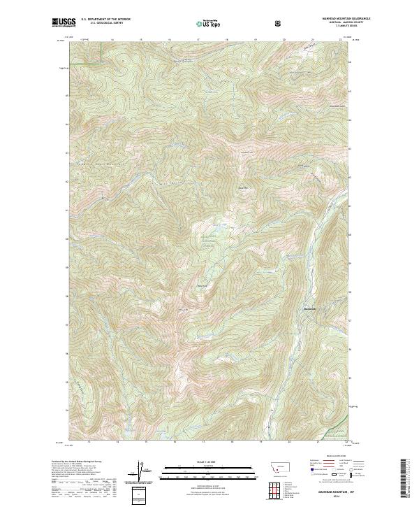 US Topo 7.5-minute map for Manhead Mountain MT
