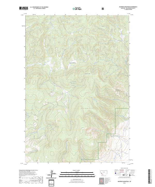 US Topo 7.5-minute map for Maverick Mountain MT