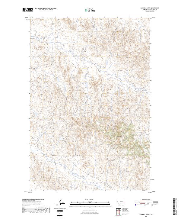 US Topo 7.5-minute map for Maxwell Butte MT