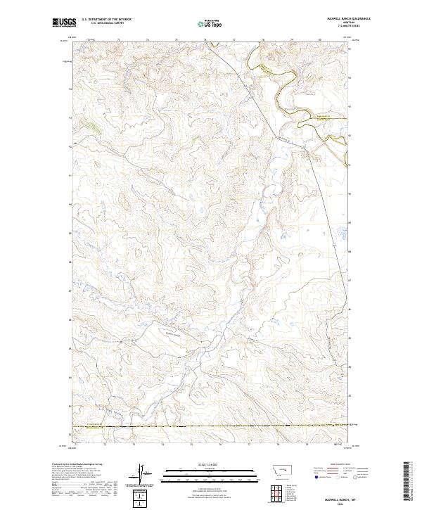 US Topo 7.5-minute map for Maxwell Ranch MT