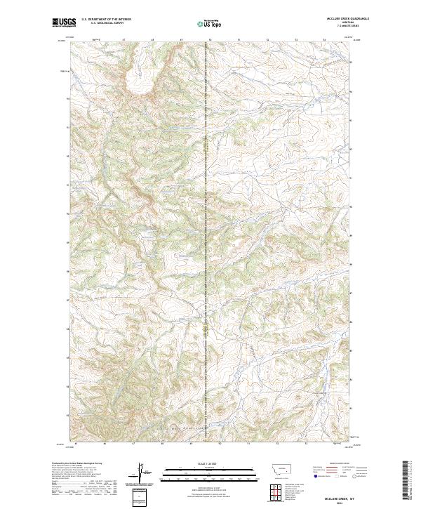 US Topo 7.5-minute map for McClure Creek MT
