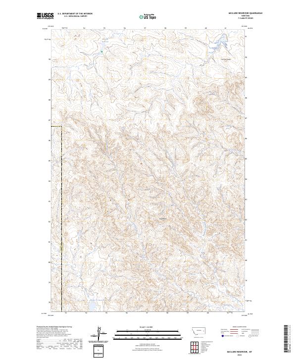 US Topo 7.5-minute map for McClure Reservoir MT