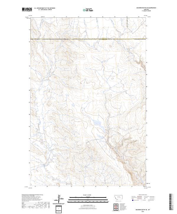 US Topo 7.5-minute map for McGinnis Butte SE MT
