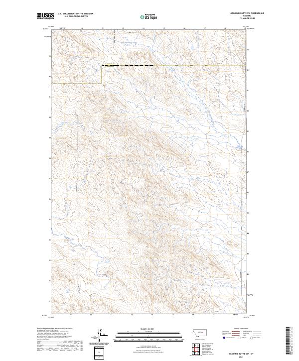 US Topo 7.5-minute map for McGinnis Butte SW MT