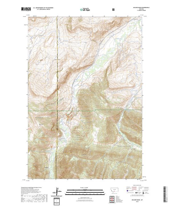 US Topo 7.5-minute map for McLeod Basin MT
