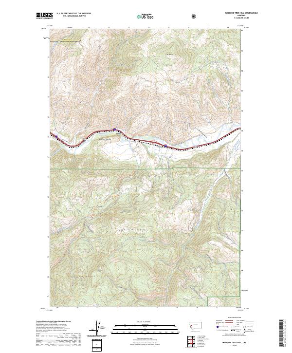 US Topo 7.5-minute map for Medicine Tree Hill MT