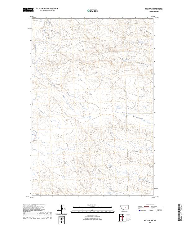 US Topo 7.5-minute map for Melstone NW MT