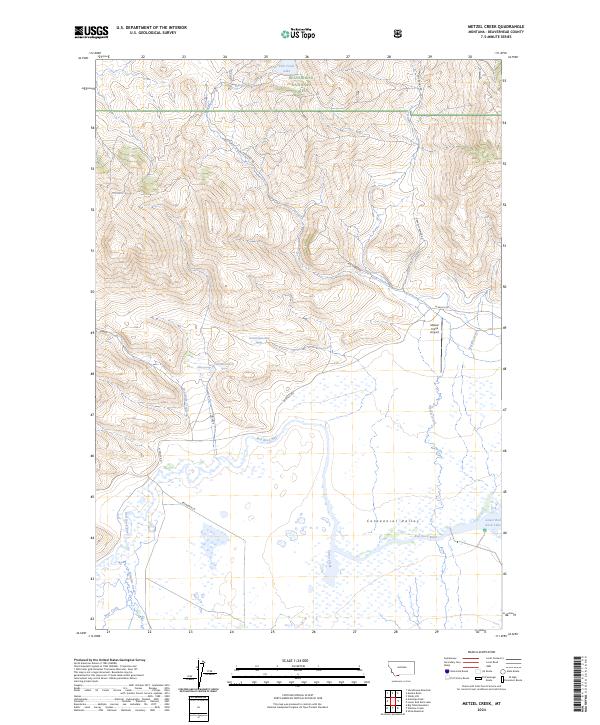 US Topo 7.5-minute map for Metzel Creek MT