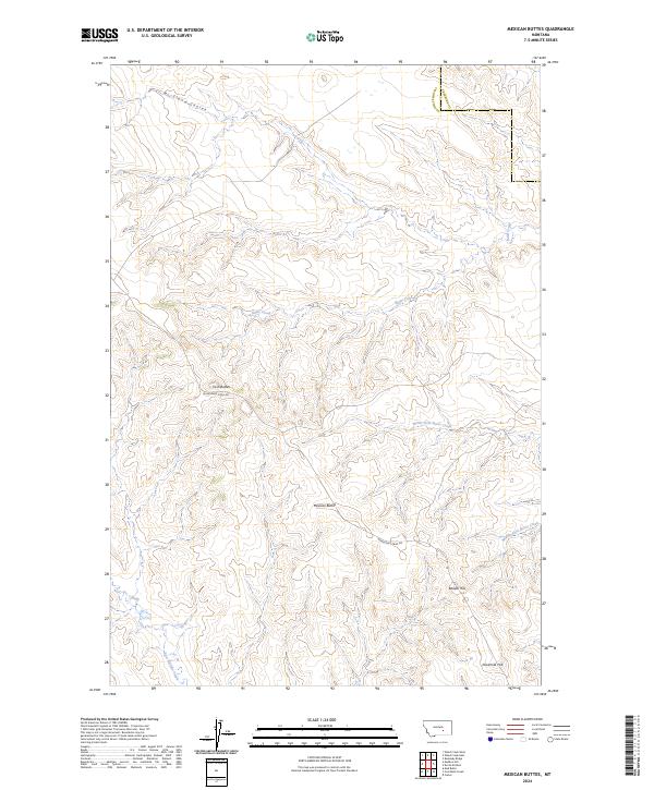 US Topo 7.5-minute map for Mexican Buttes MT