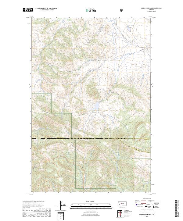 US Topo 7.5-minute map for Middle Creek Lake MT