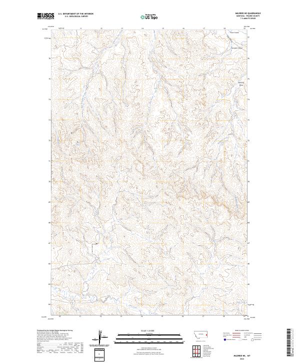 US Topo 7.5-minute map for Mildred NE MT