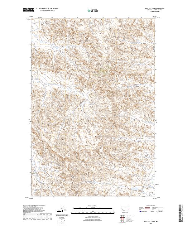US Topo 7.5-minute map for Miles City Creek MT