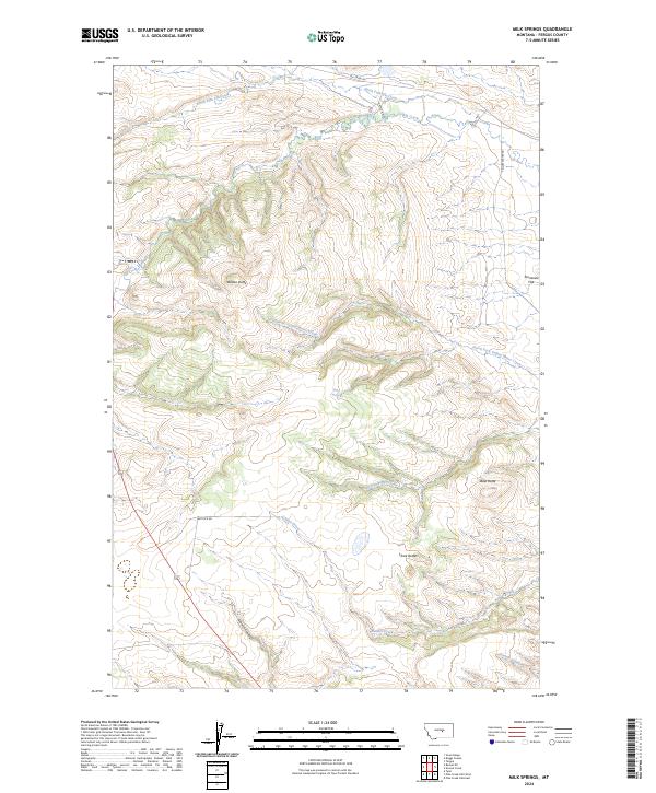 US Topo 7.5-minute map for Milk Springs MT