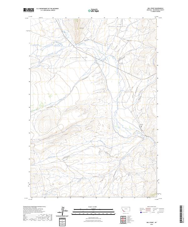 US Topo 7.5-minute map for Mill Point MT