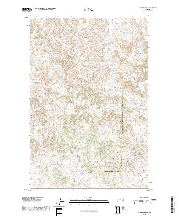 US Topo 7.5-minute map for Miller Creek NW MT