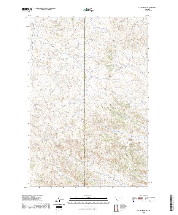 US Topo 7.5-minute map for Miller Creek SW MT