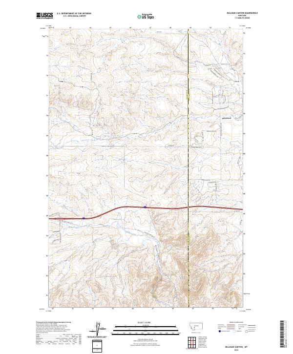 US Topo 7.5-minute map for Milligan Canyon MT