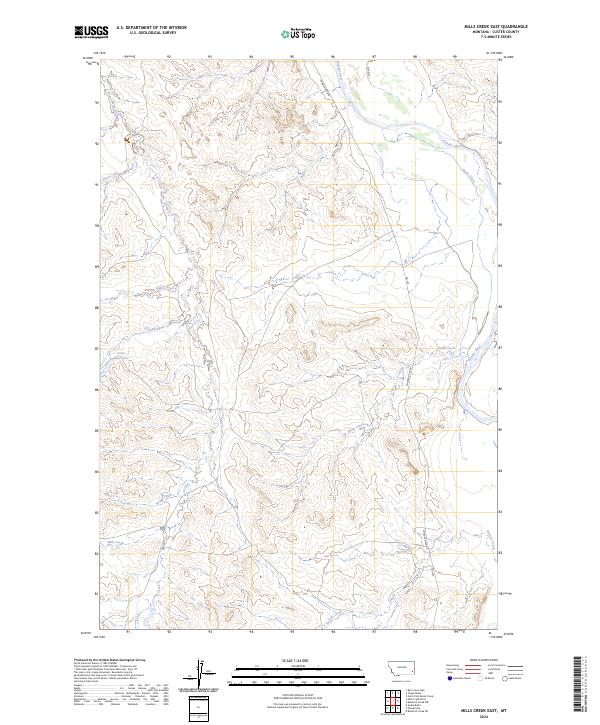US Topo 7.5-minute map for Mills Creek East MT