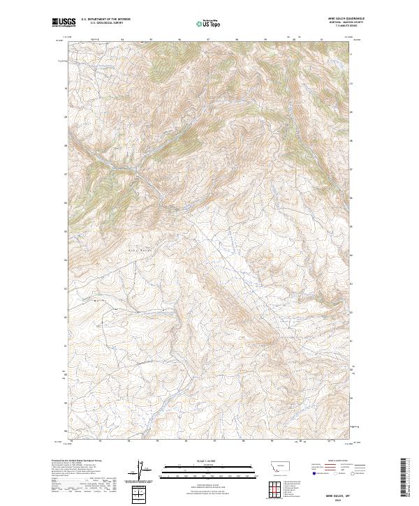 US Topo 7.5-minute map for Mine Gulch MT