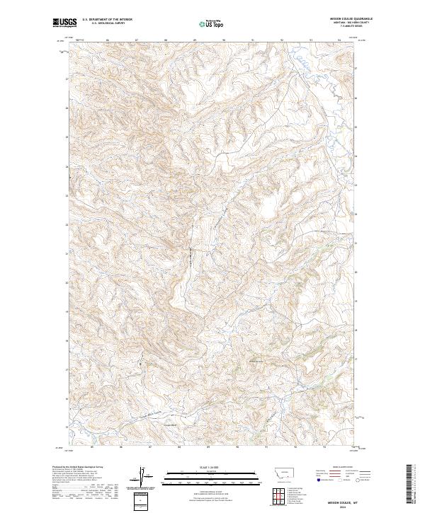 US Topo 7.5-minute map for Mission Coulee MT