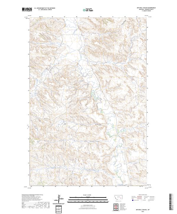 US Topo 7.5-minute map for Mitchell Coulee MT