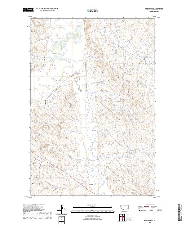 US Topo 7.5-minute map for Monday Creek MT