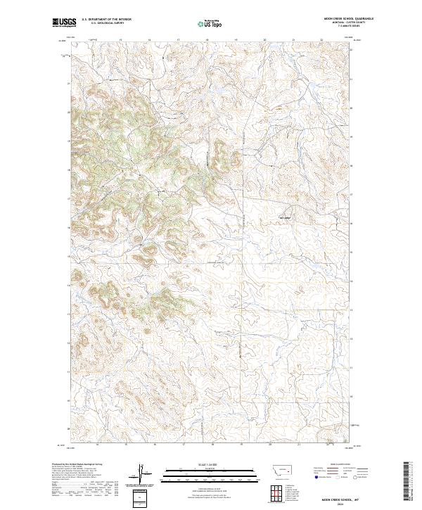 US Topo 7.5-minute map for Moon Creek School MT