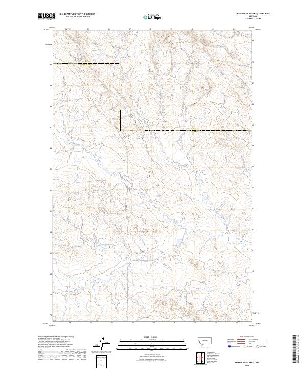 US Topo 7.5-minute map for Morehouse Creek MT