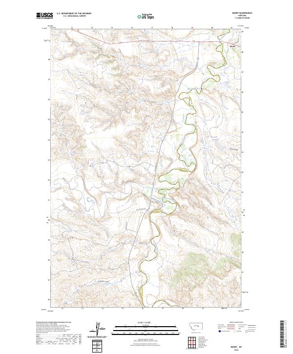 US Topo 7.5-minute map for Mosby MT