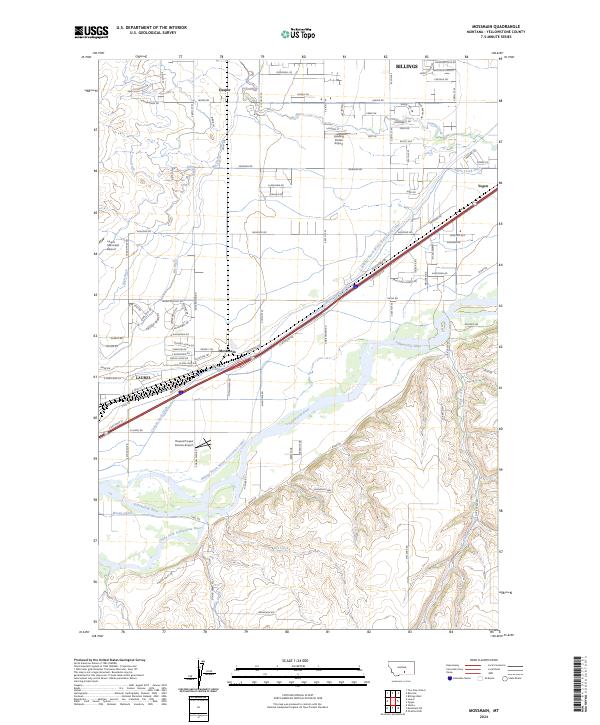 US Topo 7.5-minute map for Mossmain MT