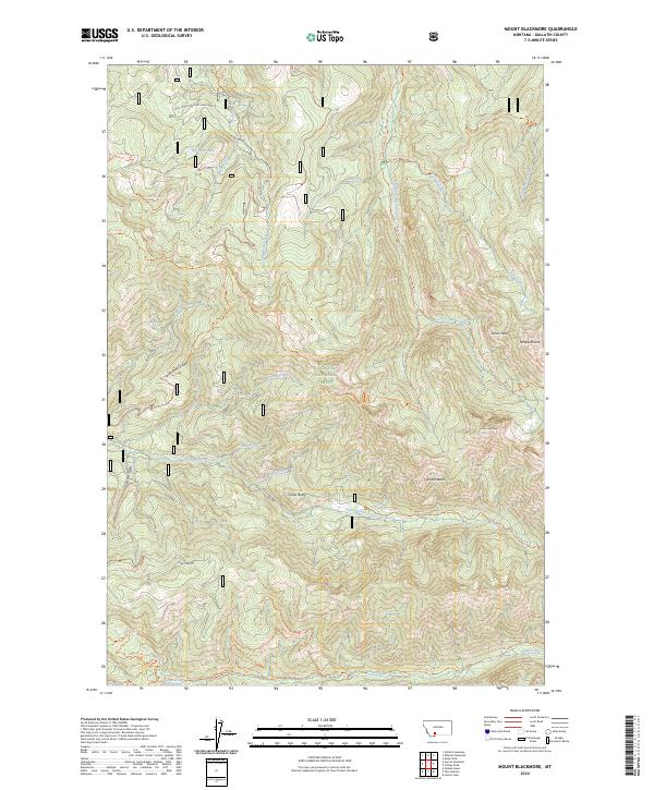 US Topo 7.5-minute map for Mount Blackmore MT