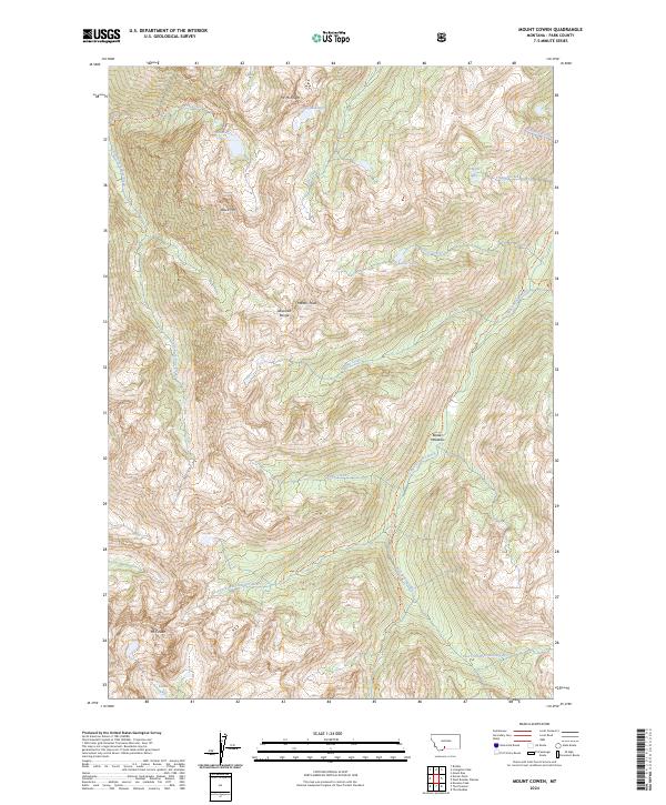 US Topo 7.5-minute map for Mount Cowen MT