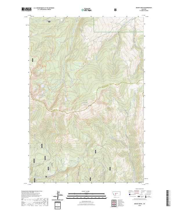 US Topo 7.5-minute map for Mount Edith MT