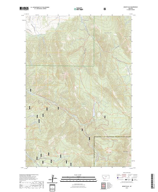 US Topo 7.5-minute map for Mount Ellis MT