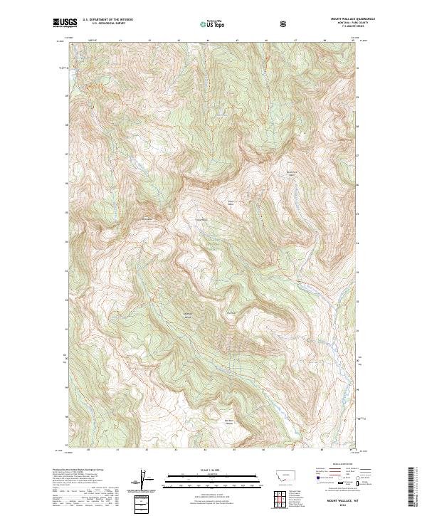 US Topo 7.5-minute map for Mount Wallace MT